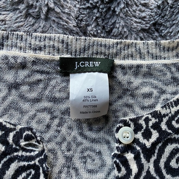 J. Crew blank and white print cardigan - Picture 3 of 5